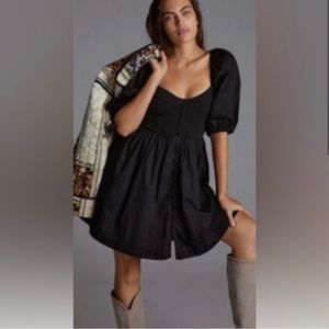 NWT Maeve Puff-Sleeved Sweetheart Mini Dress